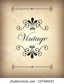 Vintage and ornaments label over white background vector illustration