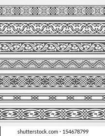 Vintage ornaments, and page decoration, exclusive, highest quality, retro style set of ornate floral patterns template