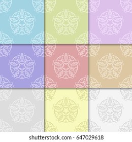 Vintage ornaments. Seamless pattern for wallpapers and fabric. Colored collection