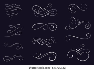 Vintage ornaments.Calligraphic design elements.Vector.