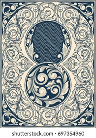 Vintage ornate art deco card