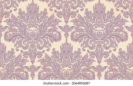 Vintage ornate background in baroque style. Seamless pattern. Wallpaper, textile design. Elegant floral ornament. Vector illustration.
