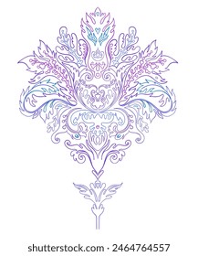 Fondo ornamentado de Antiguas en estilo barroco. Desenmascarar patrón. Fondo de pantalla, diseño textil. Elegante adorno floral. Ilustración vectorial.