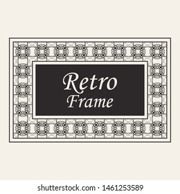 Vintage ornate border frame with ornamental elements, calligraphy swirls and ornament. Can be used for retro invitations and royal certificates.