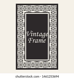 Vintage ornate border frame with ornamental elements, calligraphy swirls and ornament. Can be used for retro invitations and royal certificates.