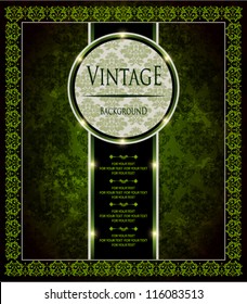 vintage ornate card design for greeting card, menu, cover, invitation.