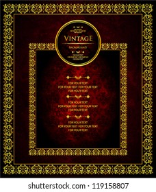 vintage ornate card design for greeting card, menu, cover, invitation.