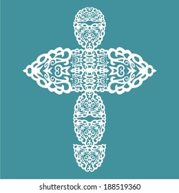 Vintage Ornate Christian Cross Vector.