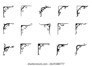 Vintage Ornate Corner Decorations and Flourishes Set