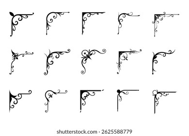 Vintage Ornate Corner Decorations and Flourishes Set