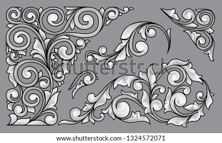 Vintage ornate decorative design elements