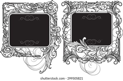 Vintage ornate decorative frames