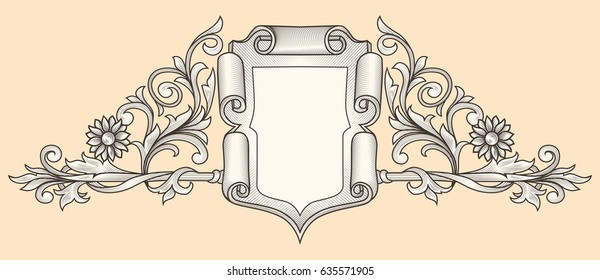 Vintage ornate decorative insignia