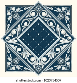 Vintage ornate decorative monochrome design