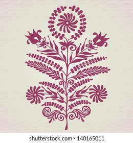 Vintage ornate element with floral motifs. It can be used for decorating of invitations, cards, decoration for bags.
