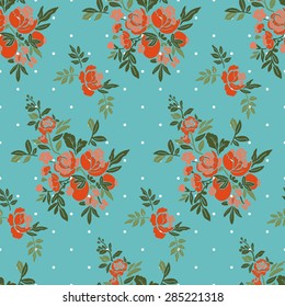 Vintage ornate floral seamless.  Hand drawing. Seamless for fabric design, gift wrapping paper and printing and web projects.