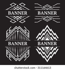 Vintage ornate frame banner design vector