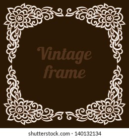 Vintage ornate frame with doodle elements