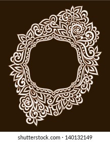 Vintage ornate frame with doodle elements