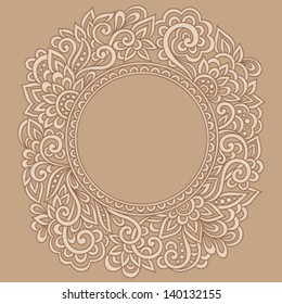 Vintage ornate frame with doodle elements