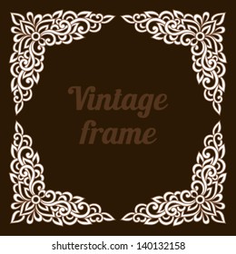 Vintage ornate frame with doodle elements