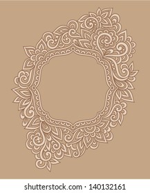 Vintage ornate frame with doodle elements