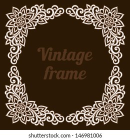 Vintage ornate frame with doodle elements