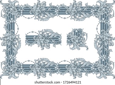 Vintage Ornate Frame vector 1025
