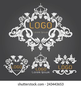 Vintage ornate frame, vine ornament retro pattern antique decorative design element filigree calligraphy vector
