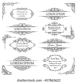 Vintage ornate frames. Decoration vector scroll elements