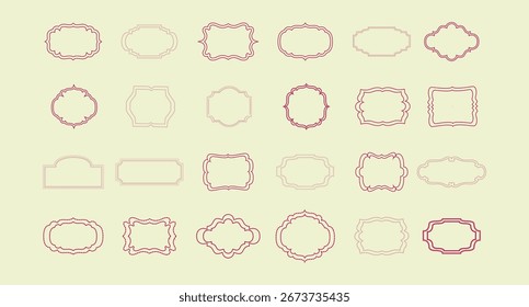 Vintage and Ornate Label Vector Set Decorative Frames, Borders, and Badges	