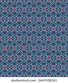 Vintage ornate lattice seamless pattern. Vector illustration for print, fabric, cover, packaging, interior decor, blog decoration and other your projects.