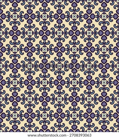 Vintage ornate lattice seamless pattern. Overlapping art forms, stripes, polygons, segments are grouped and arranged in a certain order. Vector. 
