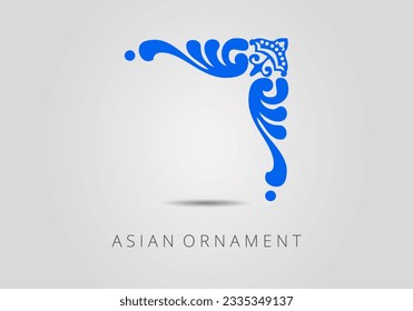 Vintage ornate linear ornament in Kazakh traditional style. Asian floral designs. Abstract Asian elements of the national pattern of the ancient nomads of the Kyrgyz, Mongols, Kazakhs, Tatars.