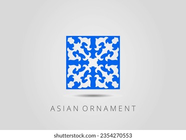 Vintage ornate linear ornament in Kazakh traditional style. Asian floral designs. Abstract Asian elements of the national pattern of the ancient nomads of the Kyrgyz, Mongols, Kazakhs, Tatars.
