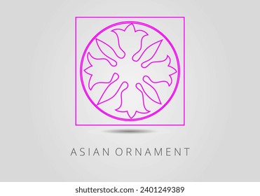 Vintage ornate linear ornament in Kazakh traditional style. Asian floral designs. Abstract Asian elements of the national pattern of the ancient nomad