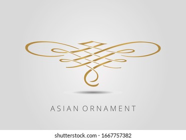 Vintage ornate linear ornaments in Kazakh traditional style. Asian floral designs. Asian elements of the national pattern of the ancient nomads of the Kyrgyz, Mongols, Kazakhs.