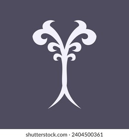 Vintage ornate linear ornaments in Kazakh traditional style. Asian floral designs. Abstract Asian elements of the national pattern of the nomads