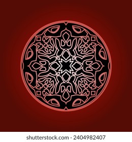 Vintage ornate linear ornaments in Kazakh traditional style. Asian floral designs. Abstract Asian elements of the national pattern of the nomads