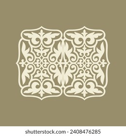Vintage ornate linear ornaments in Kazakh traditional style. Asian floral designs. Abstract Asian elements of the national pattern of the ancient nomads of the Kyrgyz, Mongols, Kazakhs, Tatars.