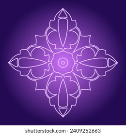Vintage ornate linear ornaments in Kazakh traditional style. Asian floral designs. Abstract Asian elements of the national pattern of the ancient nomads of the Kyrgyz, Mongols, Kazakhs, Tatars.