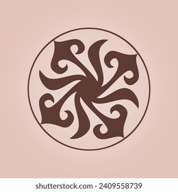 Vintage ornate linear ornaments in Kazakh traditional style. Asian floral designs. Abstract Asian elements of the national pattern of the ancient nomads of the Kyrgyz, Mongols, Kazakhs, Tatars.