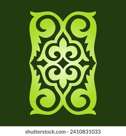 Vintage ornate linear ornaments in Kazakh traditional style. Asian floral designs. Abstract Asian elements of the national pattern of the ancient nomads of the Kyrgyz, Mongols, Kazakhs, Tatars.