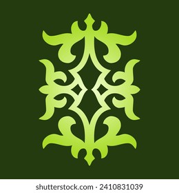 Vintage ornate linear ornaments in Kazakh traditional style. Asian floral designs. Abstract Asian elements of the national pattern of the ancient nomads of the Kyrgyz, Mongols, Kazakhs, Tatars.