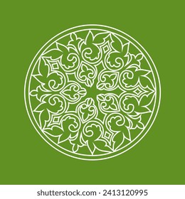 Vintage ornate linear ornaments in Kazakh traditional style. Asian floral designs. Abstract Asian elements of the national pattern of the ancient nomads of the Kyrgyz, Mongols, Kazakhs, Tatars.