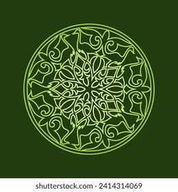Vintage ornate linear ornaments in Kazakh traditional style. Asian floral designs. Abstract Asian elements of the national pattern of the ancient nomads of the Kyrgyz, Mongols, Kazakhs, Tatars.
