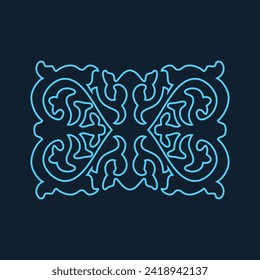 Vintage ornate linear ornaments in Kazakh traditional style. Asian floral designs. Abstract Asian elements of the national pattern of the ancient nomads of the Kyrgyz, Mongols, Kazakhs, Tatars.