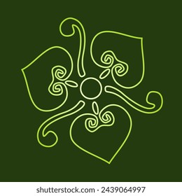 Vintage ornate linear ornaments in Kazakh traditional style. Asian floral designs. Abstract Asian elements of the national pattern of the ancient nomads of the Kyrgyz, Mongols, Kazakhs, Tatars. EPS10