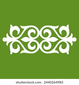 Vintage ornate linear ornaments in Kazakh traditional style. Asian floral designs. Abstract Asian elements of the national pattern of the ancient nomads of the Kyrgyz, Mongols, Kazakhs, Tatars. EPS10