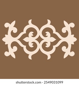 Vintage ornate linear ornaments in Kazakh traditional style. Asian floral designs. Abstract Asian elements of the national pattern of the ancient nomads of the Kyrgyz, Mongols, Kazakhs, Tatars. EPS10